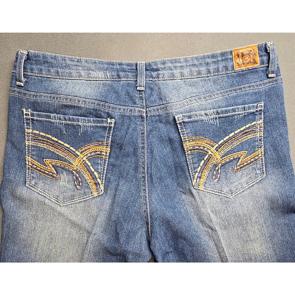 Y2K LEI Felecia Lowrise Bootcut Jeans Juniors Size 13 (Fits 32x31) Distressed - Picture 6 of 9